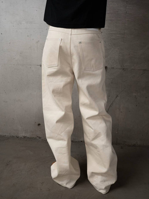 WIDE LEG RAW DENIM
